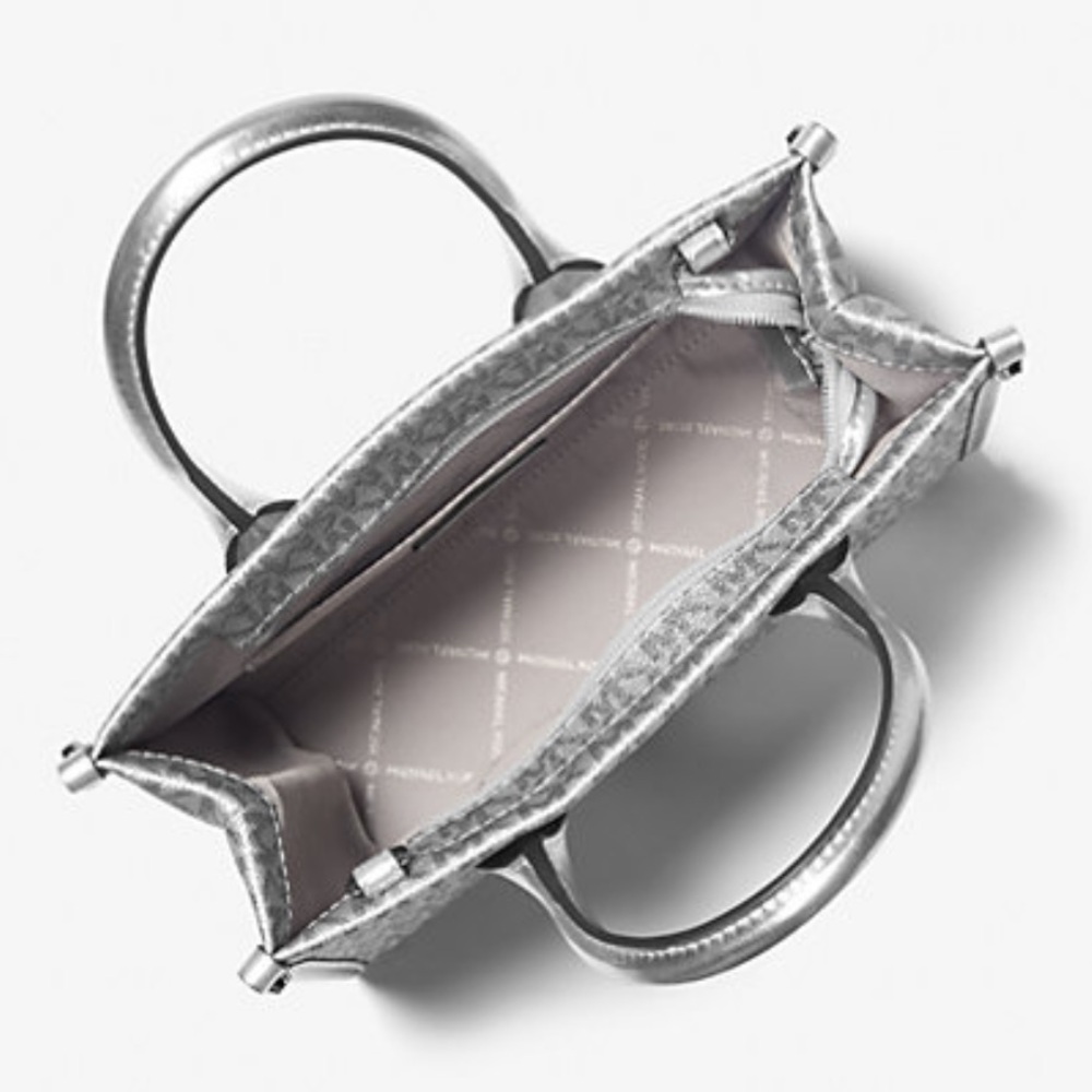 Michael Kors Mirella Small Metallic Signature Logo Crossbody Bag 
Silver 
NWT - Picture 2 of 16